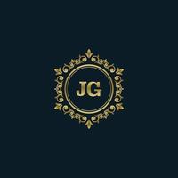 Letter JG logo with Luxury Gold template. Elegance logo vector template.