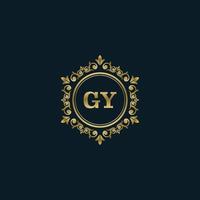 logotipo de letra gy con plantilla de oro de lujo. plantilla de vector de logotipo de elegancia.