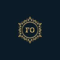 Letter FO logo with Luxury Gold template. Elegance logo vector template.