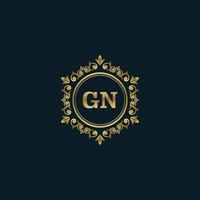 Letter GN logo with Luxury Gold template. Elegance logo vector template.