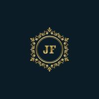 Letter JF logo with Luxury Gold template. Elegance logo vector template.