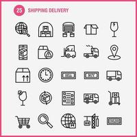 Shipping Delivery Line Icon Pack For Designers And Developers Icons Of Globe Location Search Delivery Online Shipping Shopping Transport Vector