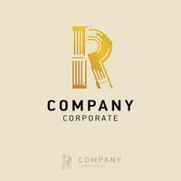 diseño del logotipo de la empresa r con vector de tarjeta de visita