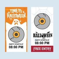 Happy Halloween invitation design with eye ball vector