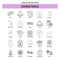 Christmas Line Icon Set 25 Dashed Outline Style vector