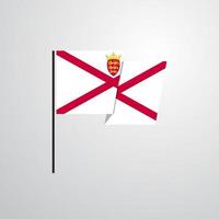 Jersey waving Flag design vector