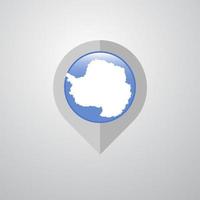 Map Navigation pointer with Antarctica flag design vector