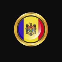 Moldova flag Golden button vector