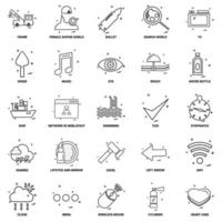 25 conjunto de iconos de línea de mezcla de concepto de negocio vector