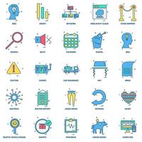 25 Business Concept Mix Flat Color Icon set vector