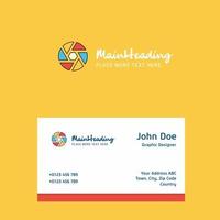 Camera shutter logo Design with business card template Elegant corporate identity Vector