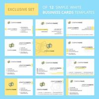 Set of 12 Dollar Creative Busienss Card Template Editable Creative logo and Visiting card background vector