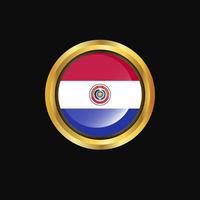 Paraguay flag Golden button vector
