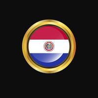 Paraguay flag Golden button vector