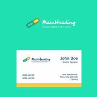 Paper pin logo Design with business card template Elegant corporate identity Vector