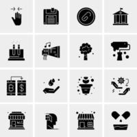 16 iconos de negocios universales vector ilustración de icono creativo para usar en proyectos relacionados con la web y dispositivos móviles