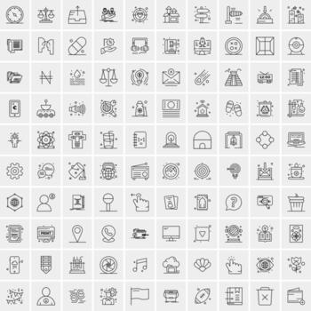 100 iconos de negocios para web y material impreso vector