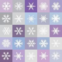 Vector set of different snowflakes. Christmas abstract background. Seamless winter pattern.