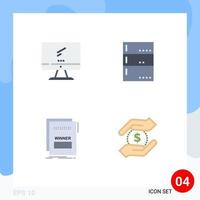 User Interface Pack of 4 Basic Flat Icons of computer fraud imac data maleficient Editable Vector Design Elements