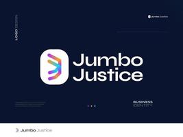 colorido diseño inicial del logotipo j y j con un concepto moderno y creativo. jj logo para identidad de marca empresarial y tecnológica vector