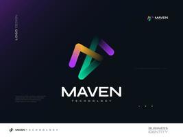 Modern and Creative Letter M Logo Design in Colorful Gradient Style. Suitable for Business and Technology Logo vector