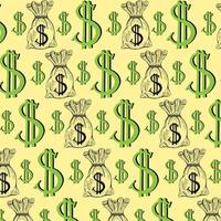 Pattern with money bag background vector