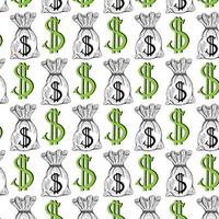 Pattern with money bag background vector