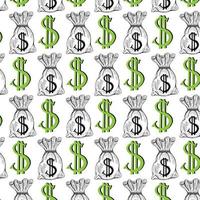 Pattern with money bag background vector