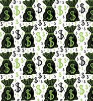 Pattern with money bag background vector
