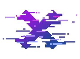 Purple distorted cross. Cancellation, refusal vector