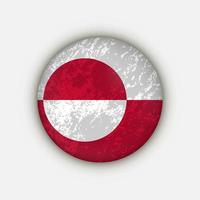 Country Greenland. Greenland flag. Vector illustration.