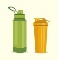 personal plastic water bottle. sports and recreation vector