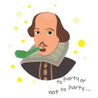 greeting humorous postcard with Shakespeare vector