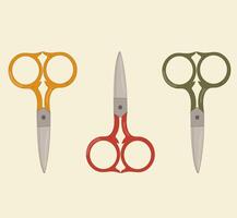 set of multicolored metal scissors vector