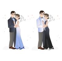 dos amantes. ilustración romántica en estilo de boda vector