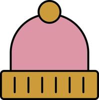 icono de color de sombrero de invierno vector