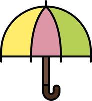 Umbrella color icon vector