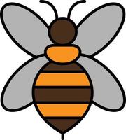 Bee color icon vector