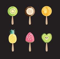 a set of fruits in the form of ice cream vector