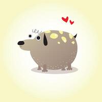 cute dog with brown coat and yellow spots vector