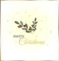 Christmas card with sprigs of mistletoe. festive shades, warm Christmas atmosphere vector