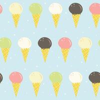 collection of ice cream of different flavors and colors vector