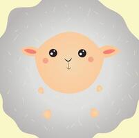 cute fluffy white sheep. children print vector