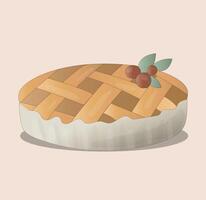 delicious and appetizing pie with a berries vector