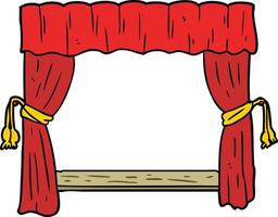 cartoon stage curtains vector