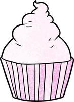 cartoon pink cupcake vector