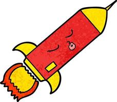 cartoon rocket character vector