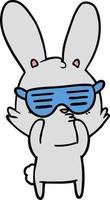 Vector bunny character in cartoon style