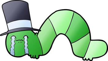 cartoon crying caterpillar vector