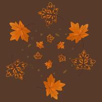 ilustración de hojas de arce otoñal. colores cálidos y ricos vector